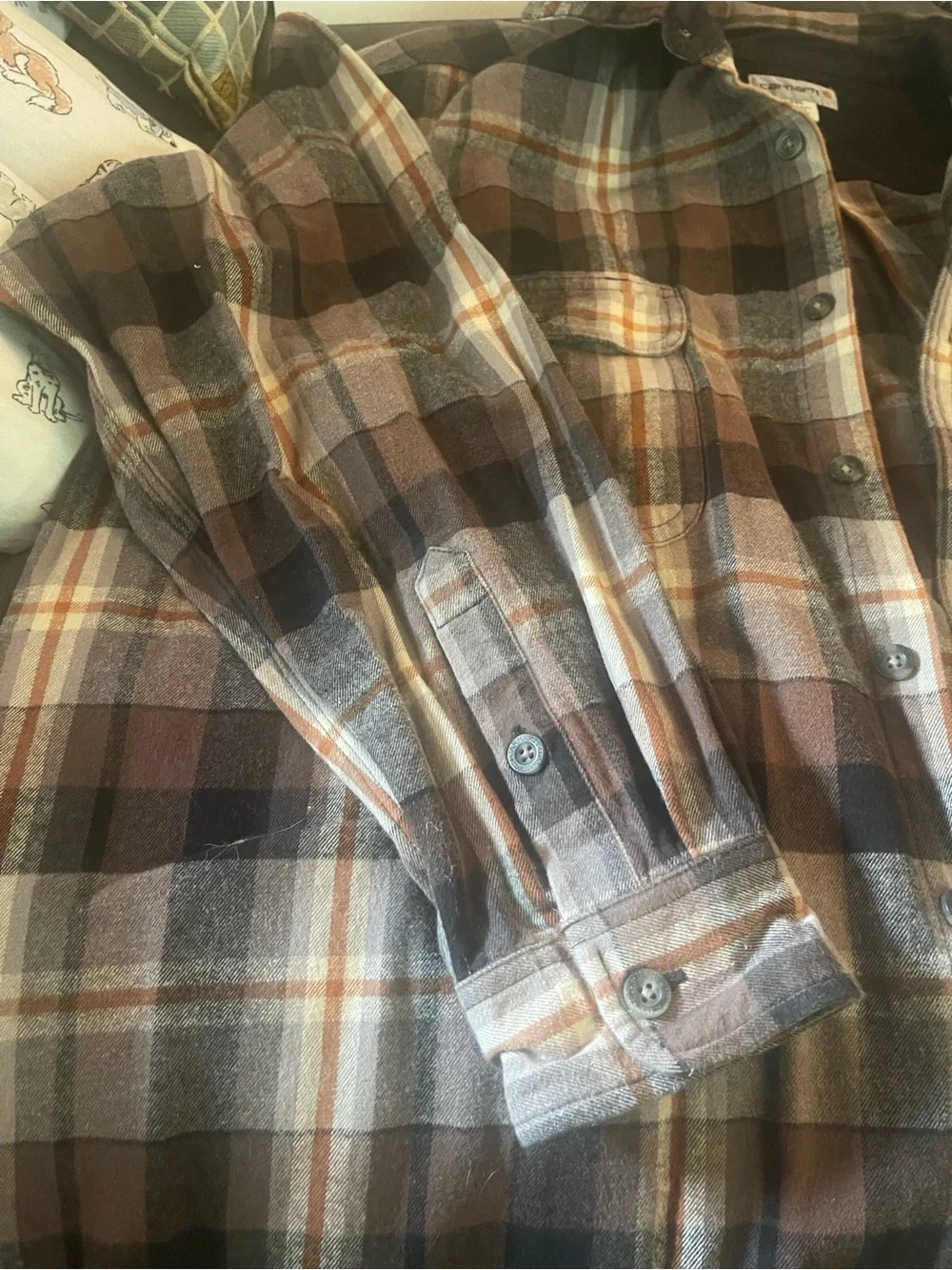 Carhartt Plaid Shirt Jacket in Brown and Black